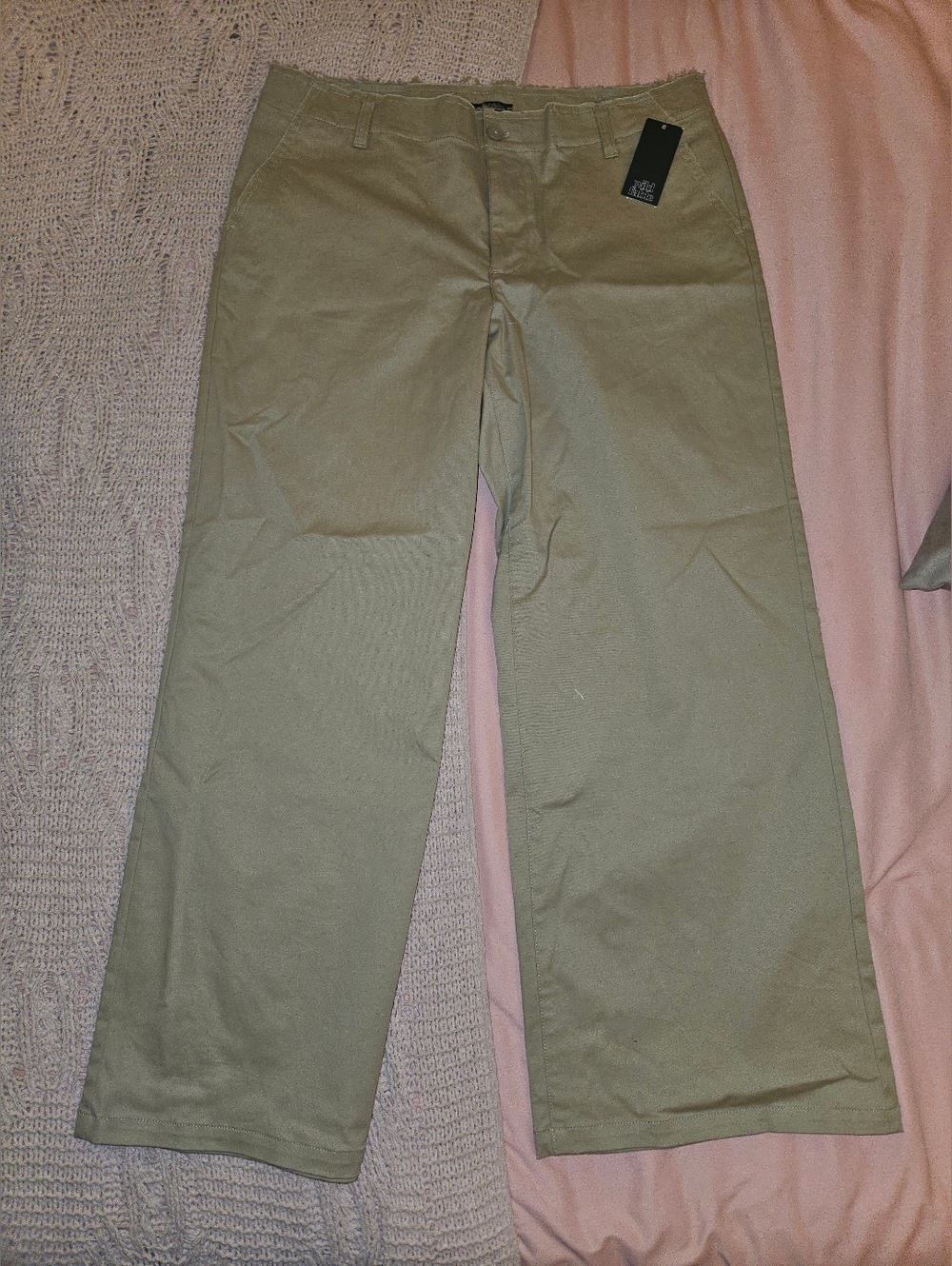 wild fable Kahki Wide Leg Chinos Distressed Waisrband
